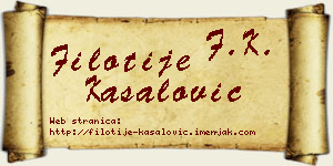 Filotije Kasalović vizit kartica